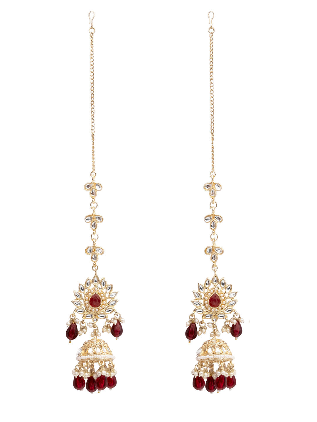Amazon.com: Efulgenz Indian Bollywood Jewelry Dangling Earring with Layered  Jhumka Tassels Ear Support Chain Hair Accessory (Style 1): Clothing, Shoes  & Jewelry